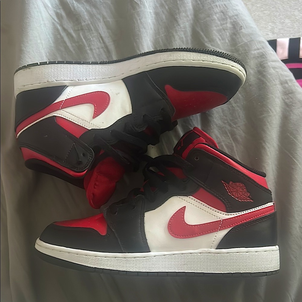 Red and Black High-Top Sneakers